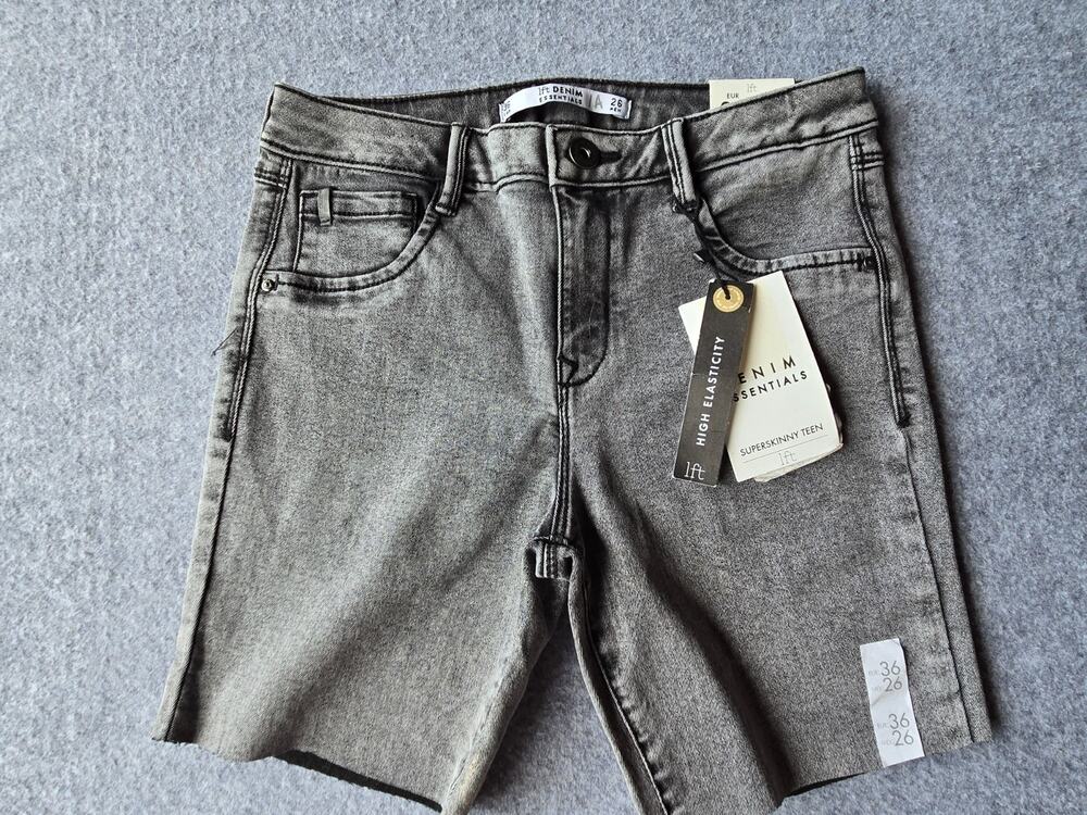 lft denim Cut Off Jean Shorts Stretch Grey Made in Mexico Juniors Size 24"X5"